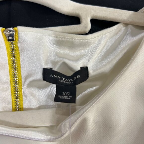 Ann Taylor Dress XS Womens Colorblock Sheath Dress Yellow Accent Back Zipper NEW - Picture 3 of 15